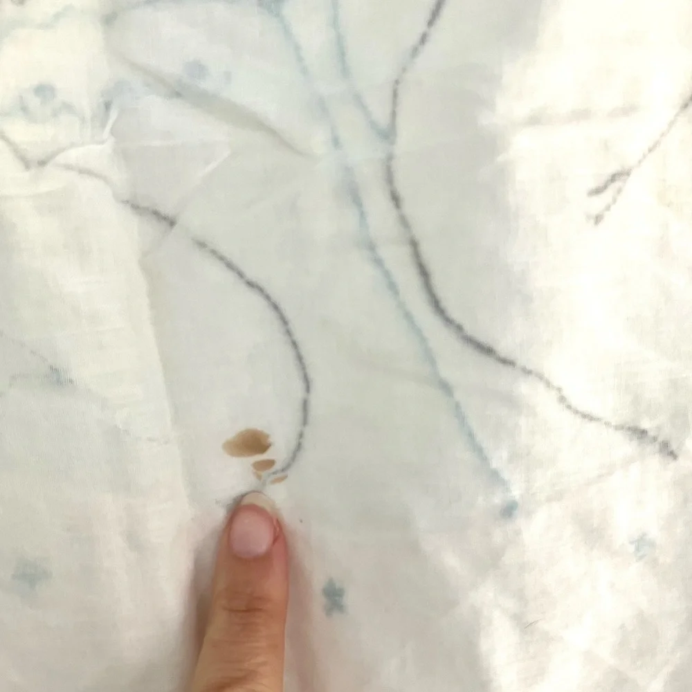 Vintage 20’s sheer cotton embroidered baby pillowcase lace trim